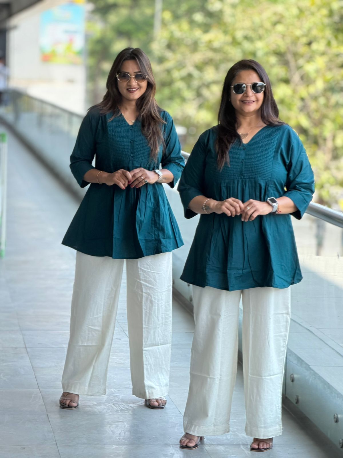 Teal Grace Kurti & Palazzo Set